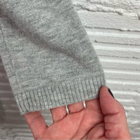 Talbots Lambswool Blend Open Front Long Cardigan Gray & Blue Nordic Print XS - Picture 8 of 16